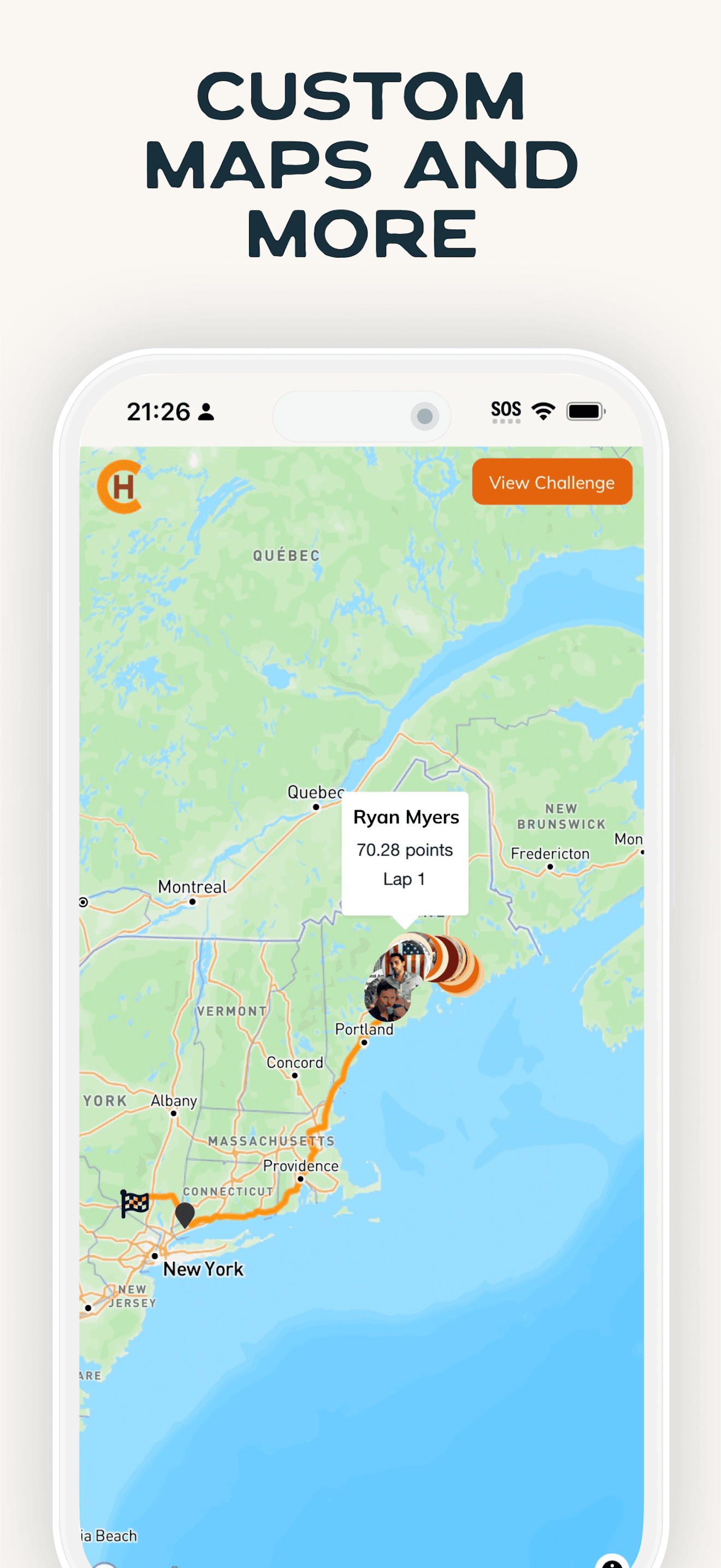 Challenge Hound app - custom challenge maps